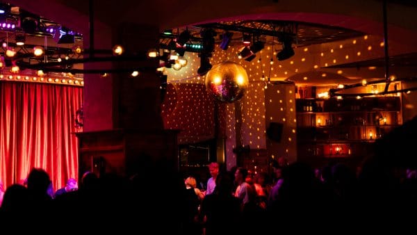 private events restaurant hall with disco ball